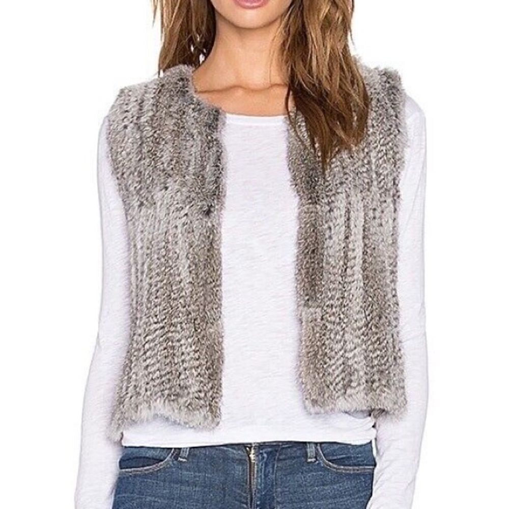 525 America Luxe Genuine Rabbit Fur Vest Small